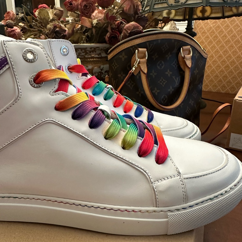 ❤️ Zadig & Voltaire High Flash Pride Sneakers with Colorful Accents - Picture 9 of 14